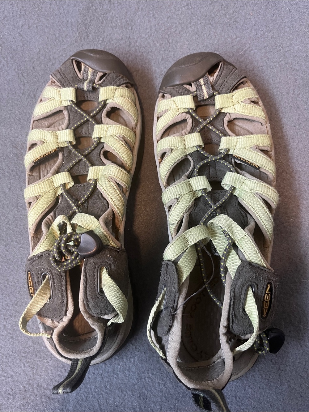 Keen Women's Brown and Light Green Sport Sandals
